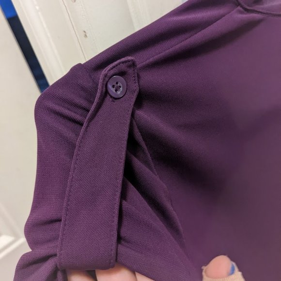 Purple Sheer Women's Button Up Blouse - Picture 4 of 5